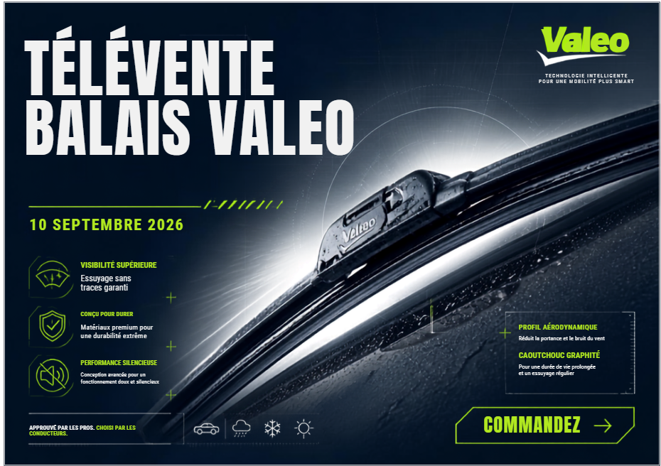 Visuel de l'événement Télévente Balais Valeo